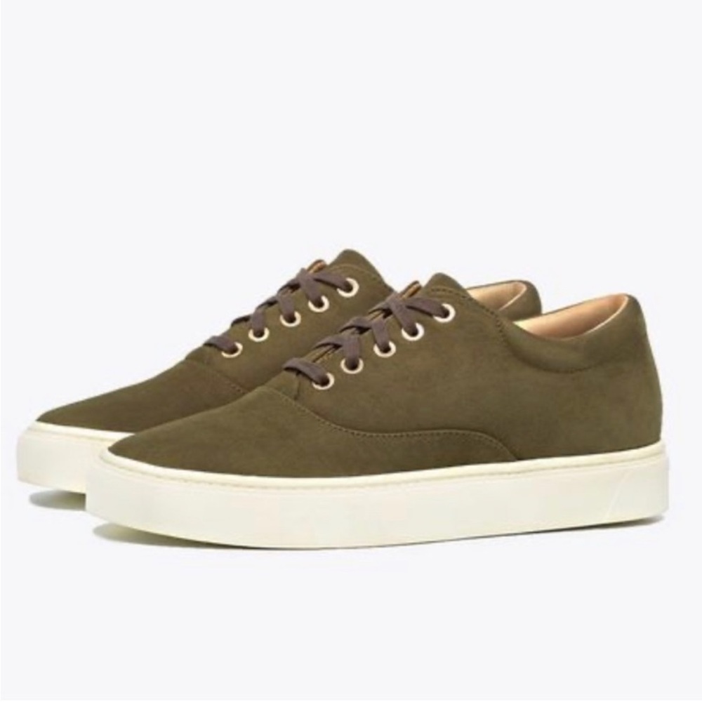 Nisolo Elayna Everyday Sneaker Moss Green Leather Size 8.5 - Picture 3 of 13